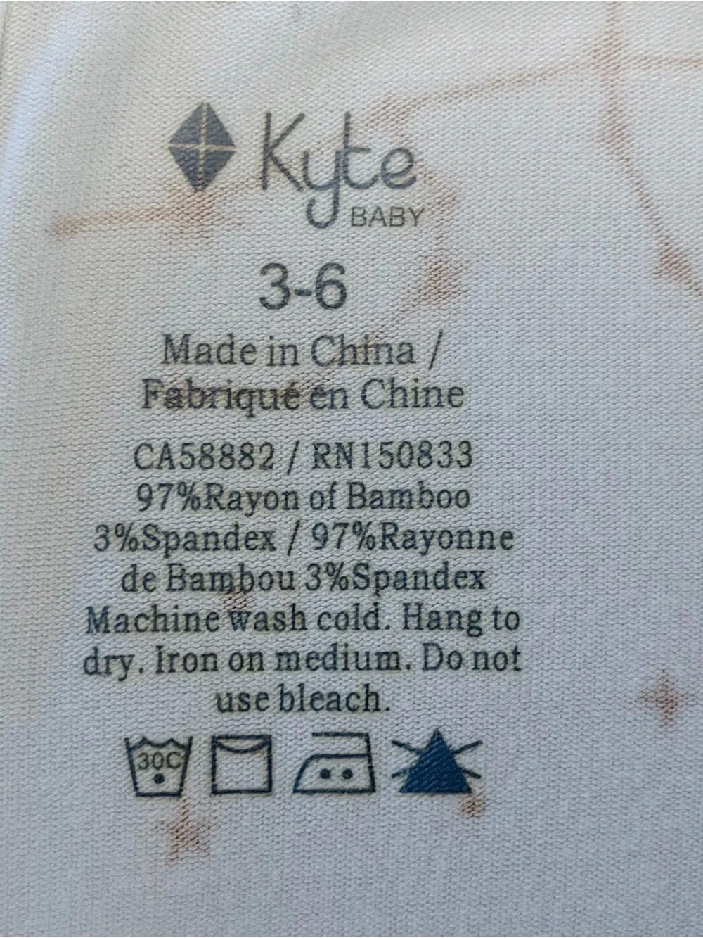 Kyte Baby Cloud Constellation Twirl Bodysuit Dress 3–6M Bamboo Gold Shimmer